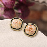 Round ball Beads Natural Stone Stud Earrings For Women Elegant Fashion Jewelry Brincos Aretes Female Dropping daiiibabyyy
