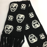Winter Knitted Cashmere Scarf Black Luxury Women Skull Pattern Wrap Shawl for Women and Men Fashion with Long Fringed Scarf daiiibabyyy