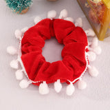 Christmas Flannel Hair Scrunchies Santa Claus Deer Head Rope Rubber Band Christmas Tassel Headband Fashionable Hair Accessories daiiibabyyy