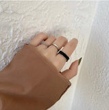 Hiphop/Rock Metal Geometry Of Circular Ring Open Forefinger Punk Accessories Buckle Joint Tail Ring Women Jewelry Gifts