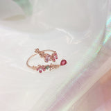 Fashion Delicate Zircon Crystal Shell Flower Heart Rings For Women Fashion Adjustable Rings Sweet Moon  Micro Pave Party Gifts daiiibabyyy