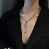 2022 New Senior Fashion Women Pendant Necklaces Joker Fine Double Link Chain Metal Heart Party Necklace Jewelry daiiibabyyy
