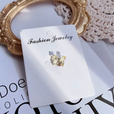 Daiiibabyyy 1Pcs Gradient Crystal Butterfly Stud Earrings For Girl Titanium steel Helix Screw Piercing Ear Bone Nails Tragus Earring Jewelry