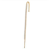 New Ear Needle Wrap Crawler Hook Earrings for Women Surround Auricle Diagonal Stud Copper Inlaid Zircon Piercing Earrings /1 Pc daiiibabyyy