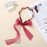 Vintage Pearl Bezel Headband Ladies  Pearl Ribbon Hairband For Woman Girls  Hair Accessories Fashion Hairhoop Styling Headwear daiiibabyyy