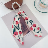 2022  Pearl Elastic Rubber Bands For Girl Bow Print Fashion Hair Accessories Hair Ties 2021 New Korea Women Hair Ropes 28 Style daiiibabyyy