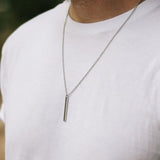 Delysia King New Men's Stainless Steel Simple Long Chain Rectangle Pendant Surprise Gift for Boyfriend Couple Necklace daiiibabyyy