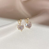 Drop Earrings for Women Fashionable Love Crystal Earrings Light Luxury Exquisite Simple Geometric Earrings Jewelry Wholesale daiiibabyyy
