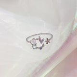 Fashion Delicate Zircon Crystal Shell Flower Heart Rings For Women Fashion Adjustable Rings Sweet Moon  Micro Pave Party Gifts daiiibabyyy
