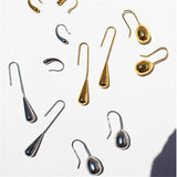 New Minimalist 18K Gold Copper Metal Water Drop Geometric Drop Earrings For Women Lady Party Dangle Jewelry Trendy HUANZHI 2022 daiiibabyyy