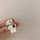 2021 New Korean Cute Bear Heart-shaped Tassel Earrings For Women Girls Simple Fashion Personality All-match Party Jewelry daiiibabyyy