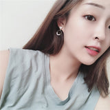 Korean vogue is contracted heart-shaped pearl ear nail, the earring of geometrical irregular temperament woman daiiibabyyy