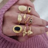 2021 New European And American Fashion Jewelry Exquisite Moon Love Ring For Women Set Combination Designer High-End Jewelry Gift daiiibabyyy
