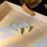 2022 Korean Elegant Metal Heart Hoop Earrings For Women Ladies Fashion Circle Oorbellen Party Jewelry daiiibabyyy
