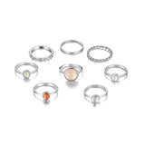 2022 New Creative Cold Wind Ladies Ring Joint Ring Simple Girl Color Index Finger Ring Combination Set  Wholesale Bulk daiiibabyyy