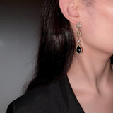 New Bohemian Vintage Crystals Dangle Drop Earrings Hanging Pearls Fine Rhinestone Jewelry Accessories For Women କାନଫୁଲ daiiibabyyy