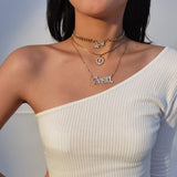 2022 New Fashion European American Jewelry Temperament Wild Letters Butterfly Necklace Retro Simple Heart-shaped Cross Necklace daiiibabyyy