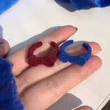 Korean Velvet Bowknot Ring for Women Girls Cute Fashion Blue Red Bow Rings Party Wedding Jewelry daiiibabyyy