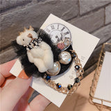 Luxury classic bear fabric brooch women party dial decoration chain pin buckle badge brooches accessories daiiibabyyy