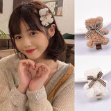 1Pcs Plush Bears Hair Clips Barrettes Winter Bear Hairpin Sweet Hair Accessories Cute Side Hair Clips Cartoon Bangs Clips daiiibabyyy