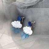 2022 new raindrop cloud acrylic earrings, stylish women's earrings ear clip, Korean jewelry Unusual girl accessories daiiibabyyy