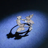 New Fashion Crystal Butterfly Open Adjustable Rings For Women Trendy Gold Silver color Index Finger Ring Jewelry anillos mujeres daiiibabyyy
