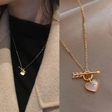 Women Necklace Shell Heart Pendant Necklace for Women Sweet Gift Fashion Jewelry Accessories daiiibabyyy