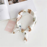 Square Silk Scarf Bandana Polka Dot Stripe Print Hairband Neck Scarfs Women Girls Headbands Hair Tie Shawl Hair Accessories Gift daiiibabyyy