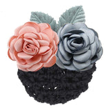 Daiiibabyyy Flower Hair Bun Elegant Headmade Hairpins Floral Bun Cover Star Hair Clip Removable Snood Girls Hair Accessories for Women