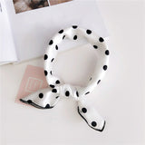 Square Silk Scarf Bandana Polka Dot Stripe Print Hairband Neck Scarfs Women Girls Headbands Hair Tie Shawl Hair Accessories Gift daiiibabyyy