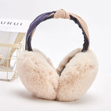 Women Imitation Rabbit Fur Warm Earmuffs Winter Two-color Hairband Ear Cover Outdoor Foldable Kawaii Girls Soft Plush Ear Muffs daiiibabyyy