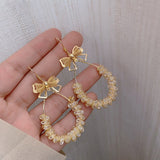 Alloy Earrings for Women Fashion Long retro Tassel Jewelry Pearl Earrings Jewelry accessories Wholesale daiiibabyyy