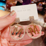 Fashion Crystal Butterfly Clip On Earring Pearl Bead Ear Cuff Long Tassels Charm Hollow Earrings For Women Clip Jewelry Gifts daiiibabyyy