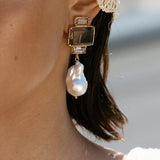 Daiiibabyyy Bambina Earrings Fashion Diamond-Studded Pearl Ladies Earrings Jewelry Wholesale Direct Sales