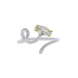 8 Colors Wrapped The Wire Band Colorful Single Tear Drop Marquise Stone Open Adjusted Ring For Women