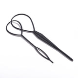Popular 1SET Ponytail Creator Plastic Loop Styling Tools Black Topsy Pony Topsy Tail Clip Hair Braid Maker Styling Tool Fashion daiiibabyyy