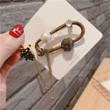 Vintage Luxury Crown Chain Brooch Women's Party Fragrant Wind Tassel Pearl Pin Buckle Badge Brooches Gift daiiibabyyy