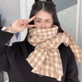 Winter Plaid Scarf Women's Thickened Couple Models Are Made of High-quality Cashmere Material Echarpe Femme Hiver Luxe daiiibabyyy