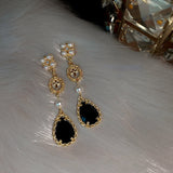 New Bohemian Vintage Crystals Dangle Drop Earrings Hanging Pearls Fine Rhinestone Jewelry Accessories For Women କାନଫୁଲ daiiibabyyy