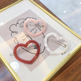 Fashion Hair Accessories Geometric Frog Clip Love Heart Shape Hair Clip Acetate Barrette Acrylic Leopard Tortoiseshell Hairpins daiiibabyyy