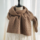 Kitted Long Winter Scarves For Women Scarf Blanket Cashmere Soft Shawl Hand knitting Scarf Solid Color Thicken Warm Scarf Girls daiiibabyyy