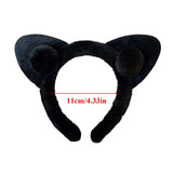 Cute Cat Ear Headband for Girl Plush Face Wash Headband Girly Heart Style Solid Color Headband Fashion Korean Hair Accessories daiiibabyyy