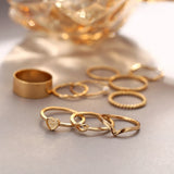 Ins Punk Metal Geometric Round Punk Ring Set Open Index Finger Accessories Buckle Joint Tail Ring Ladies Jewelry Gifts daiiibabyyy