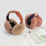 Women Imitation Rabbit Fur Warm Earmuffs Winter Two-color Hairband Ear Cover Outdoor Foldable Kawaii Girls Soft Plush Ear Muffs daiiibabyyy