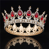 Daiiibabyyy Gold Purple Queen King Bridal Crown For Women Headdress Prom Pageant Wedding Tiaras and Crowns Hair Jewelry Accessories