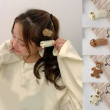 Cartoon Knitted Hairpins Top Clip Handmade Barrettes Girls Cute Bear Hairclips Autumn Hair Accessories Korean Style Headdress daiiibabyyy