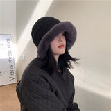 Women's Fashion Hats 2022 Plush Fashion Warm Plush Bucket Hat Designer Fisherman Hat  Gorras De Invierno Para Mujer  Wool daiiibabyyy