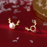 New Stylish Crystal Christmas Elk Stud Earrings For Women Fashion Zircon Deer Earring Girl New Year Party Jewelry Christmas Gift daiiibabyyy