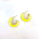 Lost Lady New Fashion Semicircle Oil Dripping Earrings Ladies Alloy Earrings With The Same Type of Jewelry Wholesale daiiibabyyy