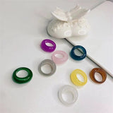 Daiiibabyyy New Korea Rings For Women Jewelry Resin Acrylic Transparent Multicolor Index Finger Accessories Fashion Girls Gifts Bague